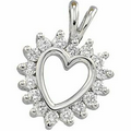 14K White 1/3 CTW Diamond Heart Pendant